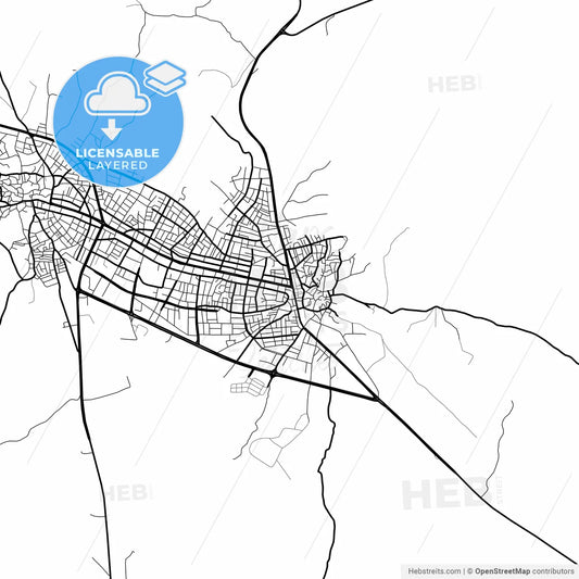 Layered PDF map of Midyat, Mardin, Turkey