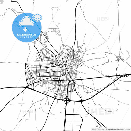 Layered PDF map of Merzifon, Amasya, Turkey
