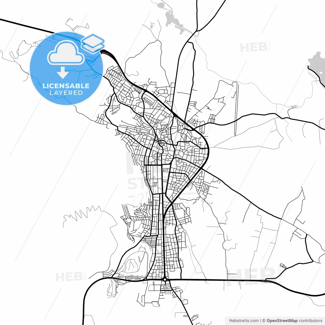Layered PDF map of Milas, Muğla, Turkey
