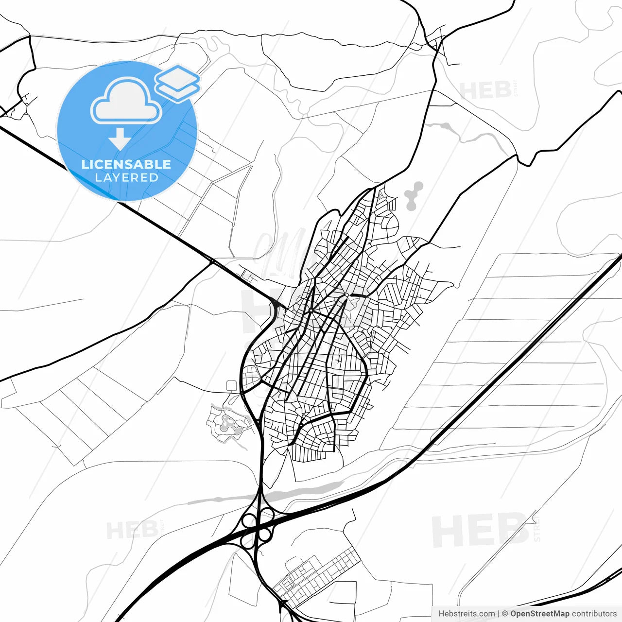 Layered PDF map of Karacabey, Bursa, Turkey