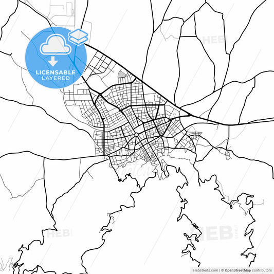 Layered PDF map of Tire, İzmir, Turkey