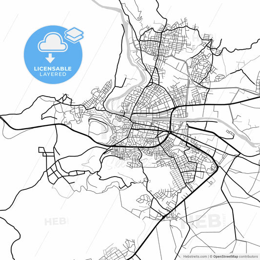 Layered PDF map of Silifke, Mersin, Turkey