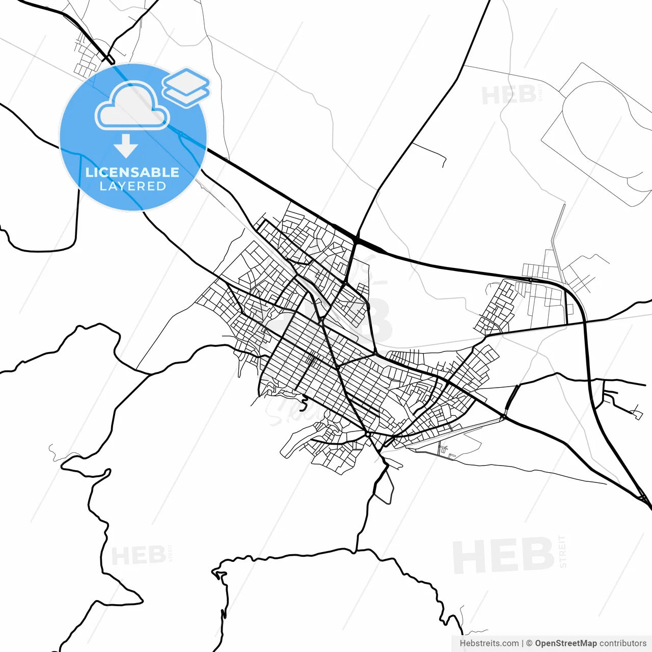 Layered PDF map of Alaşehir, Manisa, Turkey