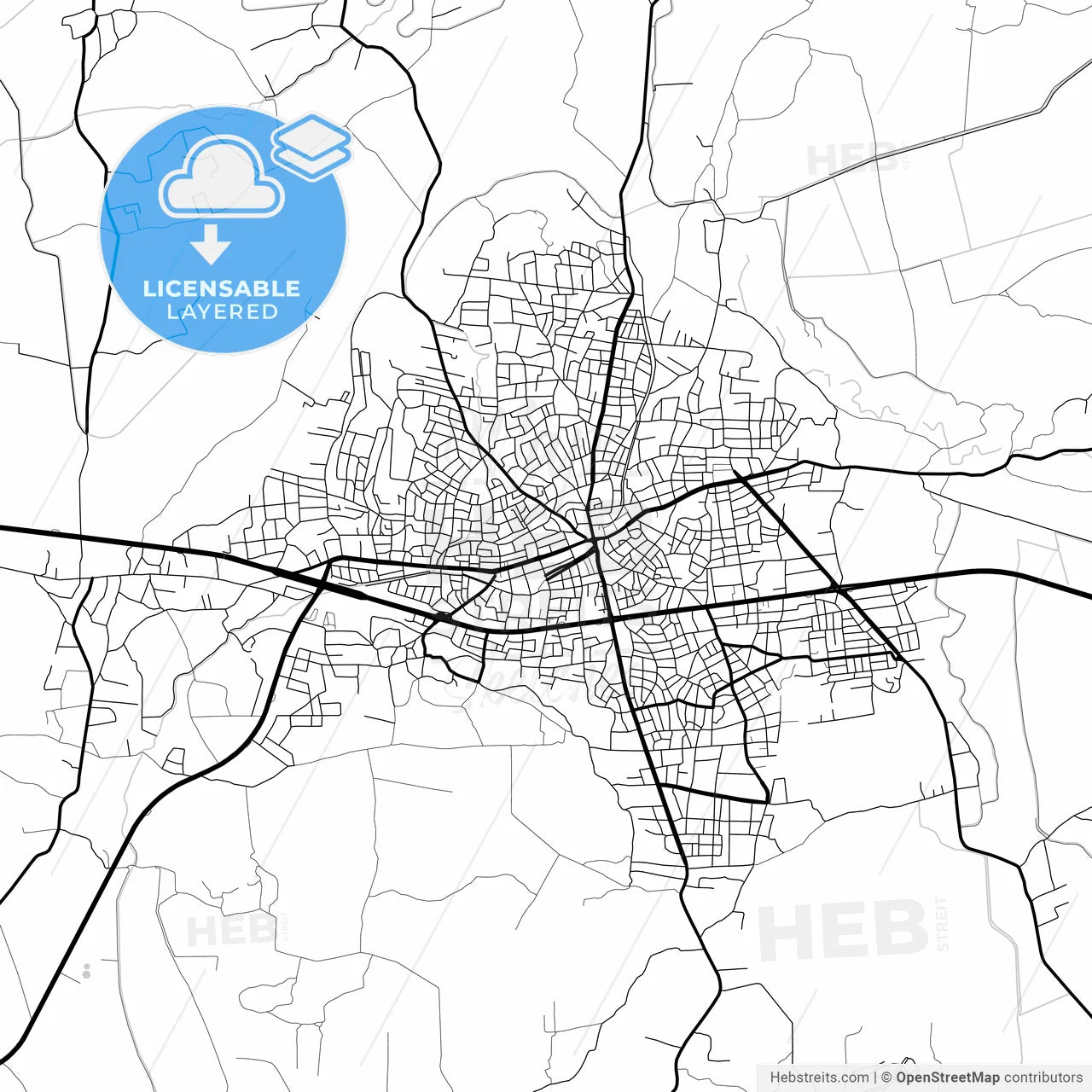 Layered PDF map of Serik, Antalya, Turkey