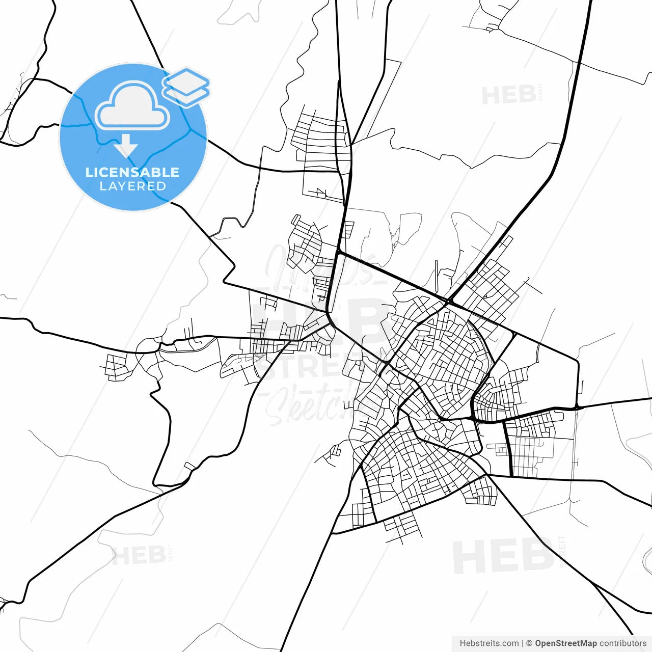 Layered PDF map of Gönen, Balıkesir, Turkey