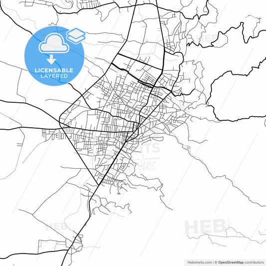 Layered PDF map of Düziçi, Osmaniye, Turkey