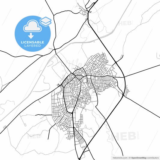 Layered PDF map of Uzunköprü, Edirne, Turkey