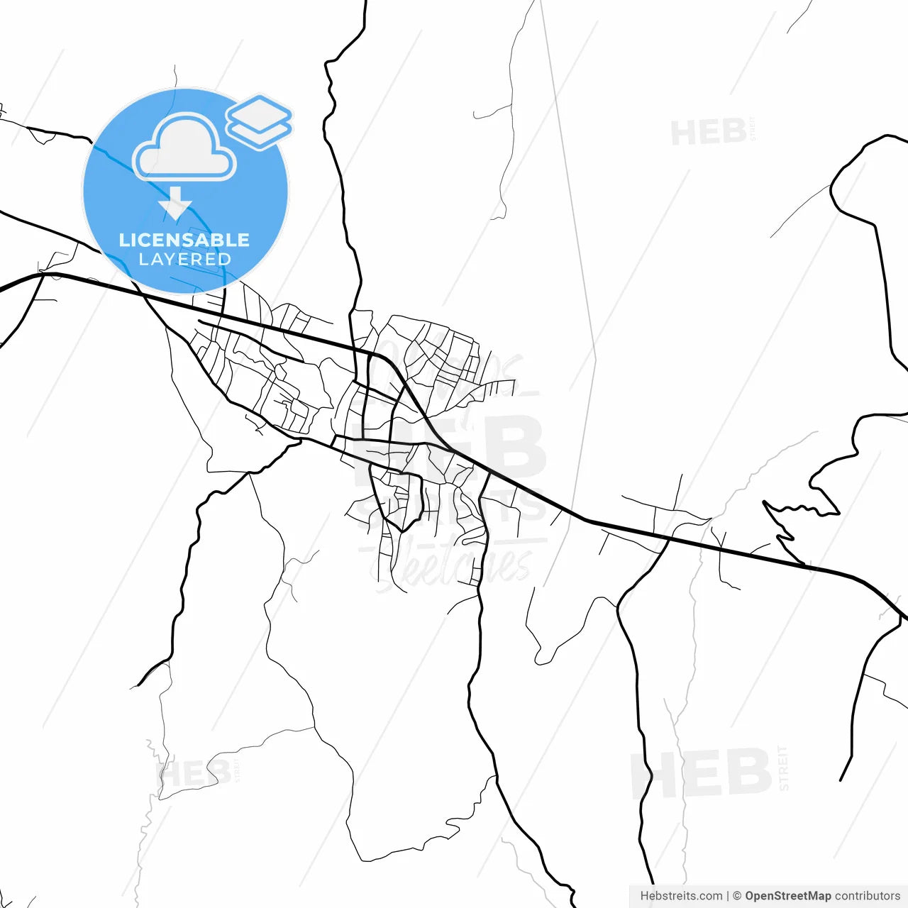 Layered PDF map of Silvan, Diyarbakır, Turkey