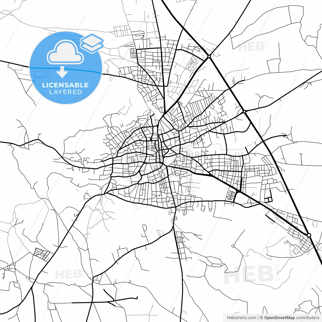 Layered PDF map of Afşin, Kahramanmaraş, Turkey