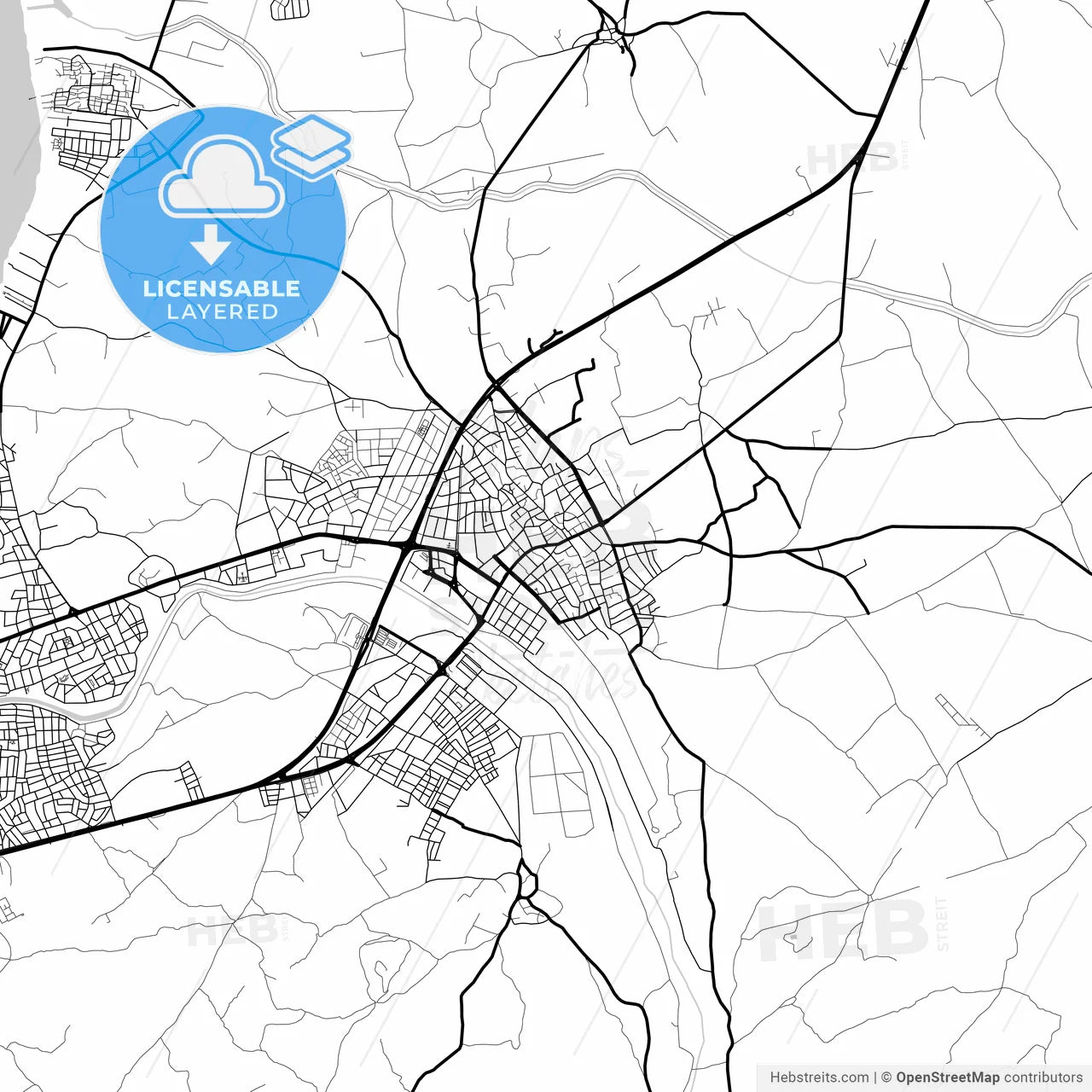 Layered PDF map of Burhaniye, Balıkesir, Turkey