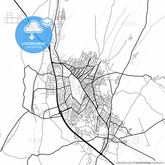 Layered PDF map of Suluova, Amasya, Turkey