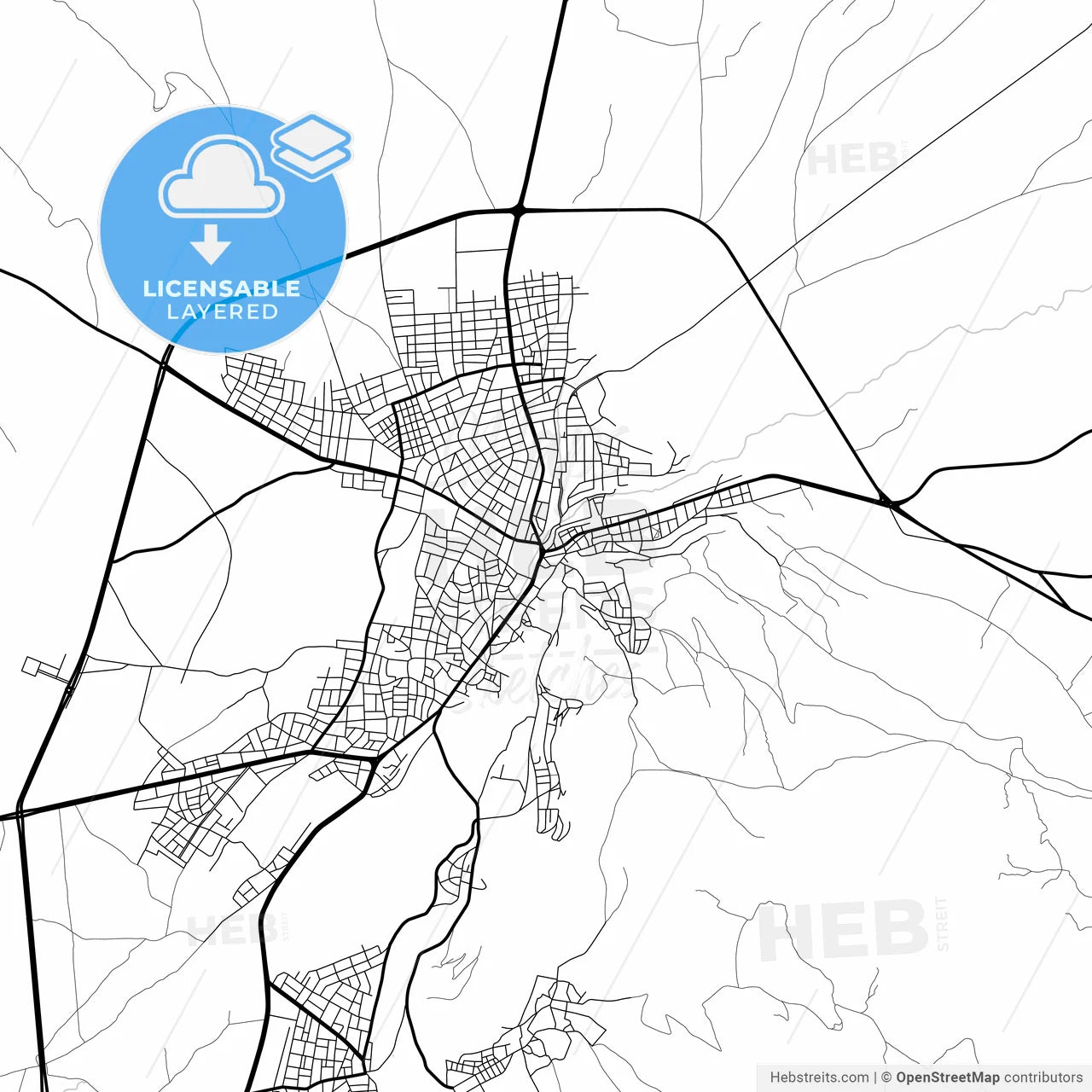 Layered PDF map of Develi, Kayseri, Turkey