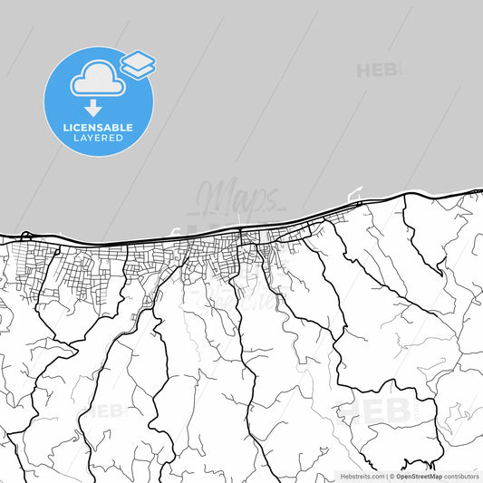 Layered PDF map of Bulancak, Giresun, Turkey