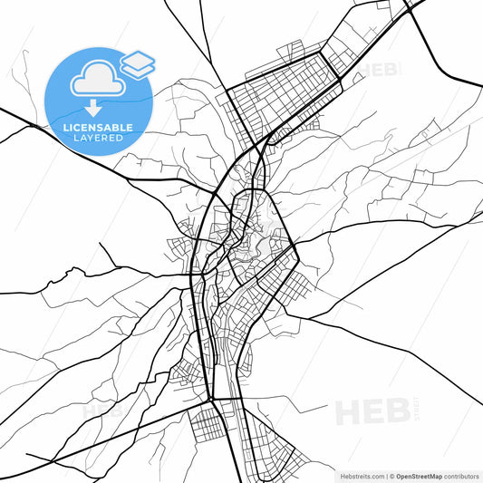 Layered PDF map of Bor, Niğde, Turkey