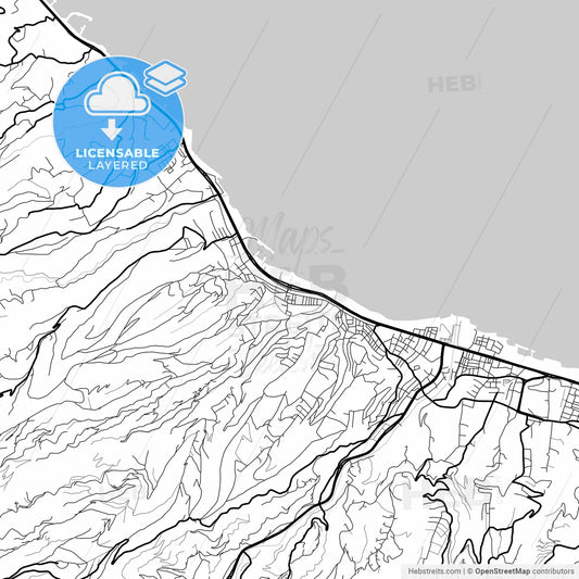 Layered PDF map of Akçaabat, Trabzon, Turkey