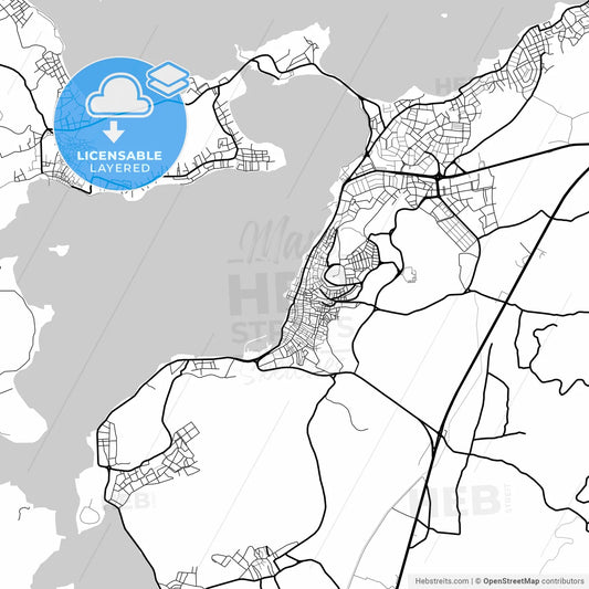 Layered PDF map of Ayvalık, Balıkesir, Turkey