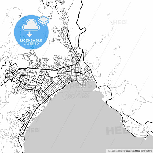 Layered PDF map of Marmaris, Muğla, Turkey