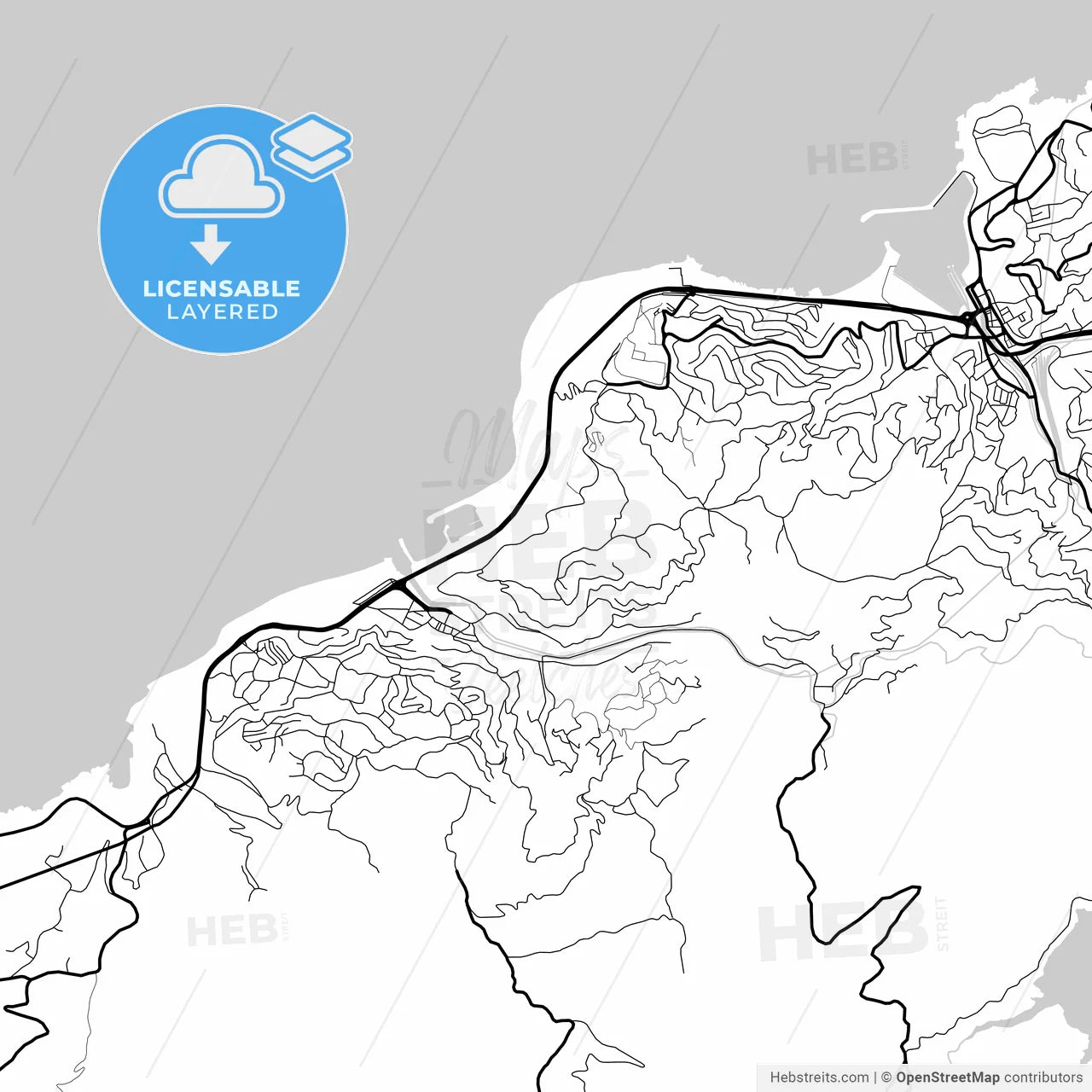 Layered PDF map of Kozlu, Zonguldak, Turkey