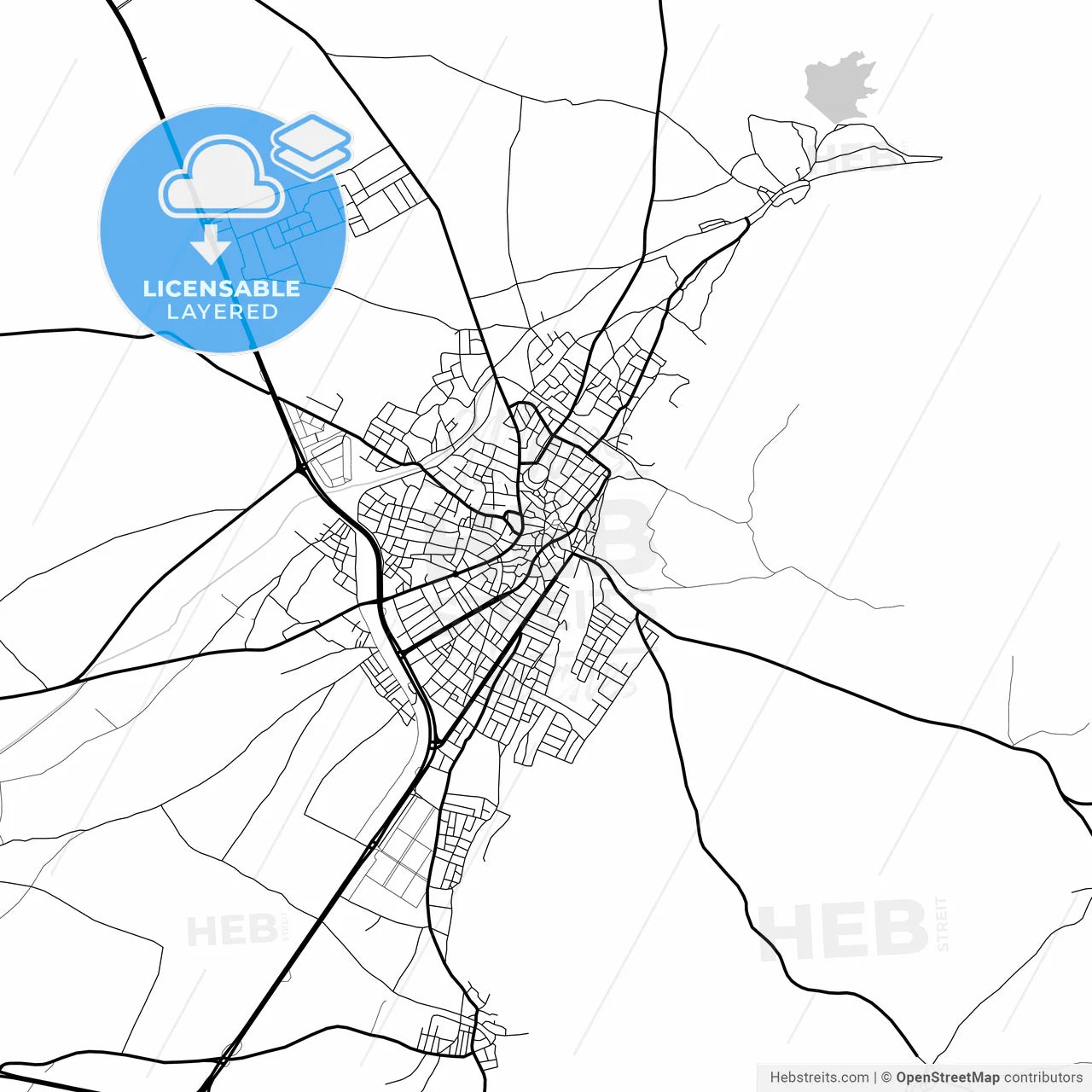 Layered PDF map of Sandıklı, Afyon, Turkey