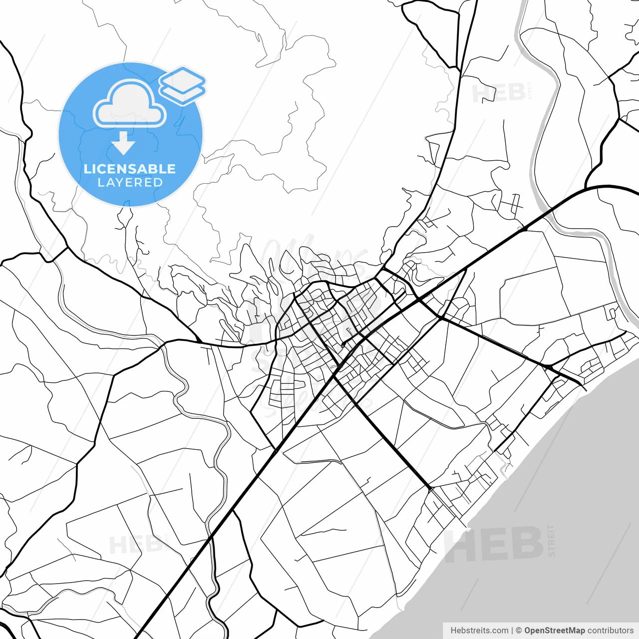 Layered PDF map of Anamur, Mersin, Turkey