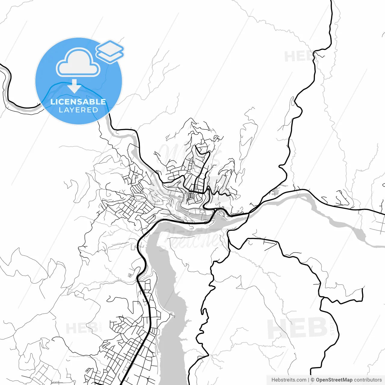 Layered PDF map of Tunceli, Tunceli, Turkey