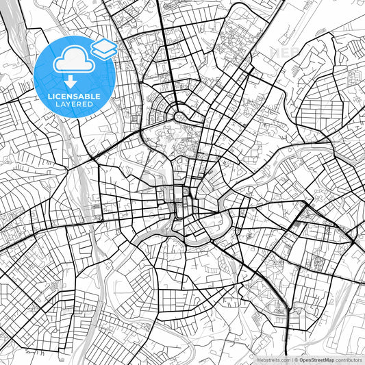 Layered PDF map of Kharkiv, Kharkiv Oblast, Ukraine