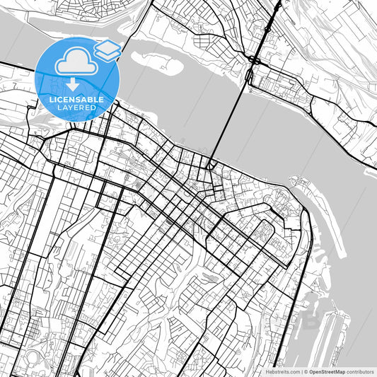 Layered PDF map of Dnipro, Dnipropetrovsk Oblast, Ukraine