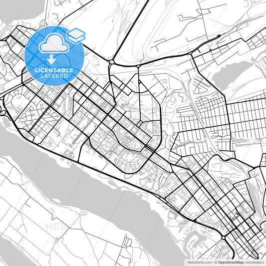 Layered PDF map of Zaporizhia, Zaporizhia Oblast, Ukraine