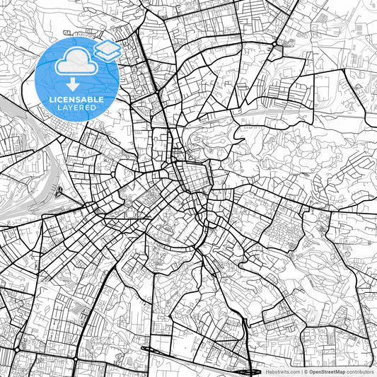 Layered PDF map of Lviv, Lviv Oblast, Ukraine