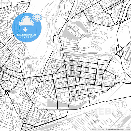 Layered PDF map of Kryvyi Rih, Dnipropetrovsk Oblast, Ukraine