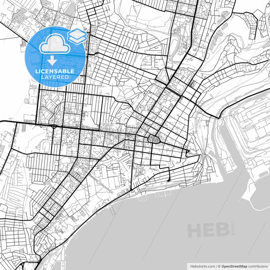 Layered PDF map of Mariupol, Donetsk Oblast, Ukraine