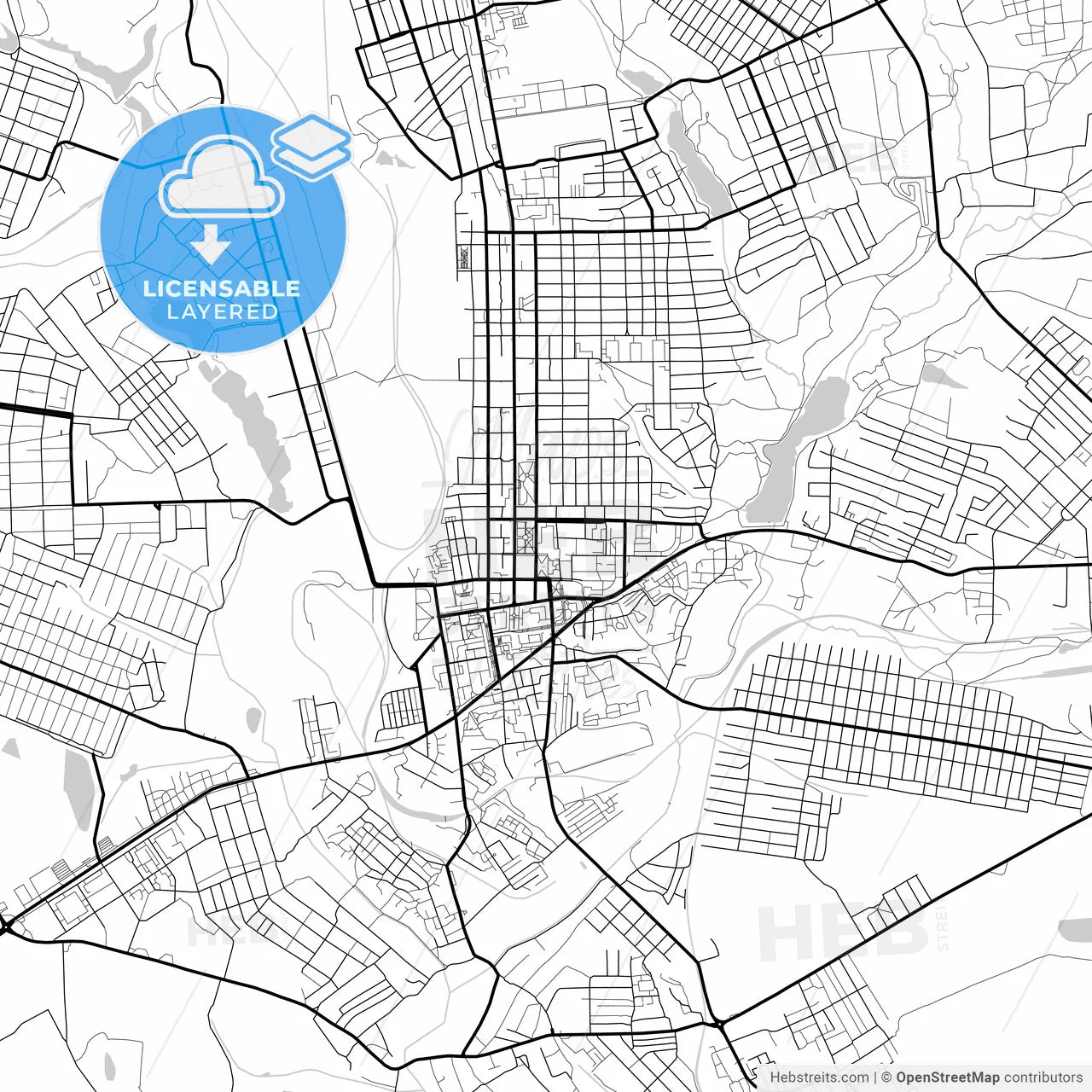 Layered PDF map of Makiivka, Donetsk Oblast, Ukraine