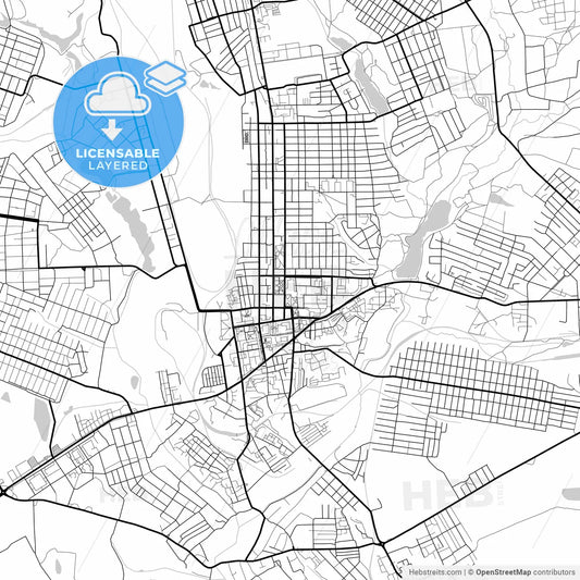 Layered PDF map of Makiivka, Donetsk Oblast, Ukraine