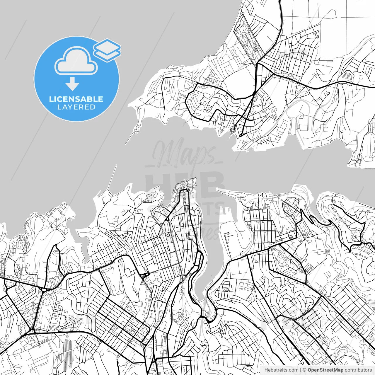 Layered PDF map of Sevastopol, Sevastopol, Ukraine