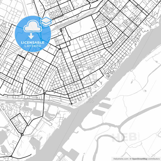 Layered PDF map of Kherson, Kherson Oblast, Ukraine