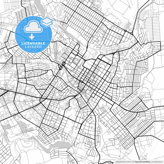Layered PDF map of Kropyvnytskyi, Kirovohrad Oblast, Ukraine