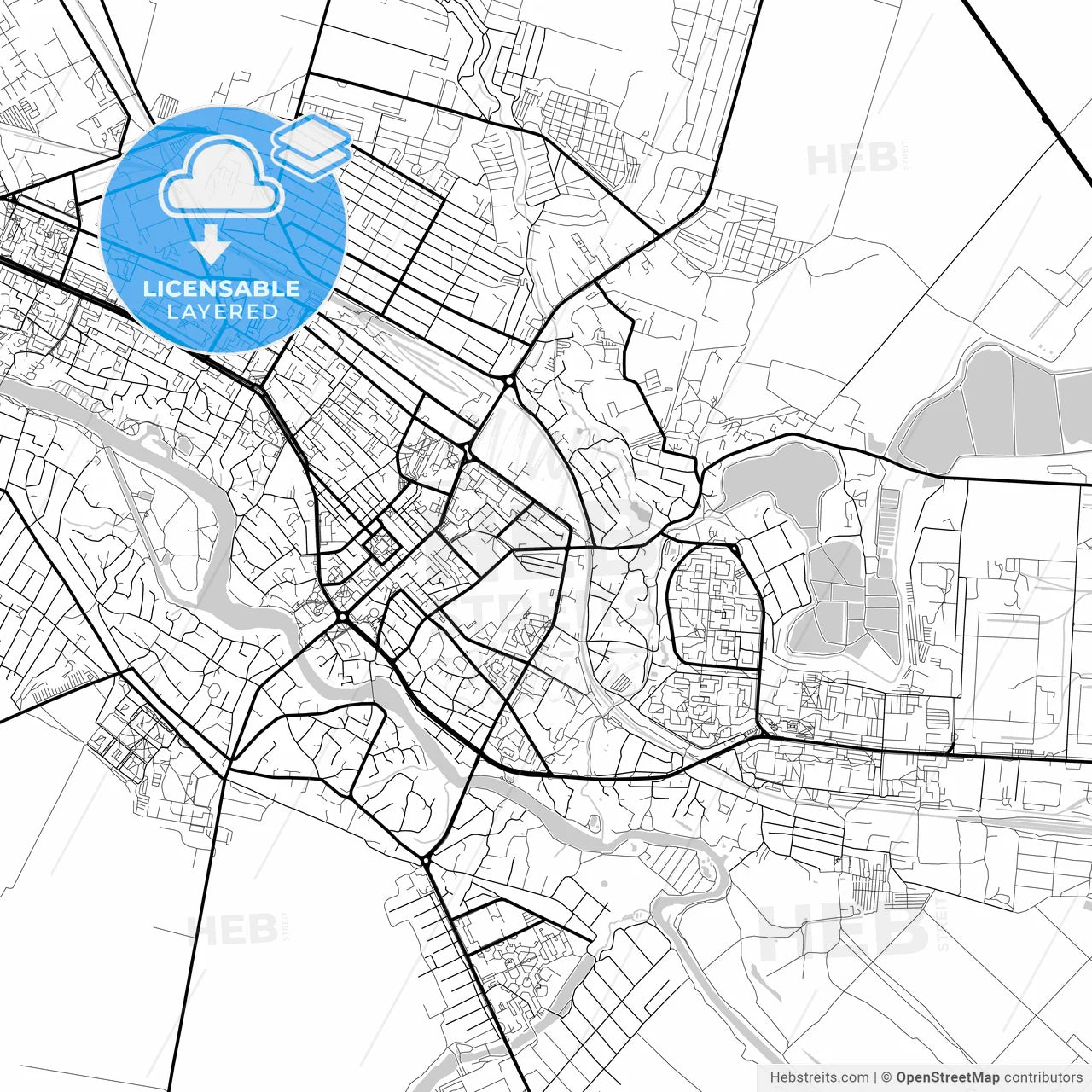 Layered PDF map of Bila Tserkva, Kyiv Oblast, Ukraine