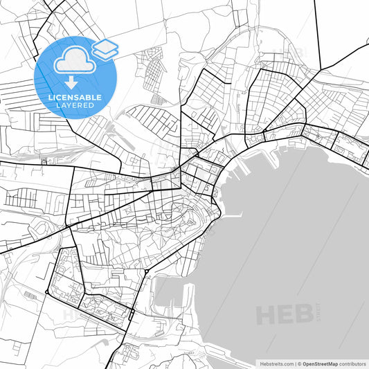 Layered PDF map of Kerch, Crimea, Ukraine