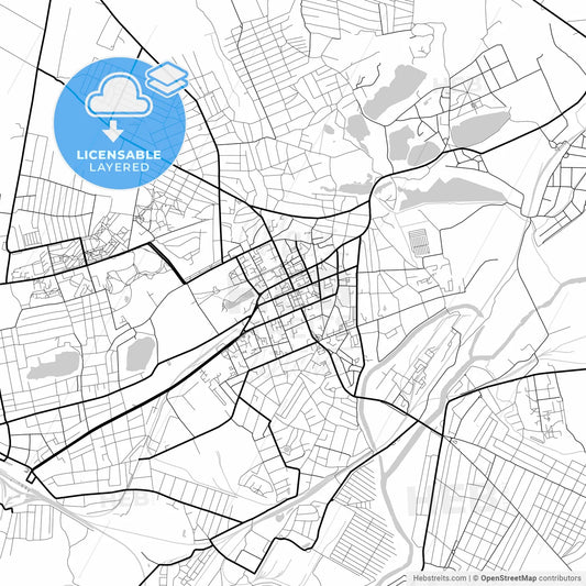 Layered PDF map of Sloviansk, Donetsk Oblast, Ukraine