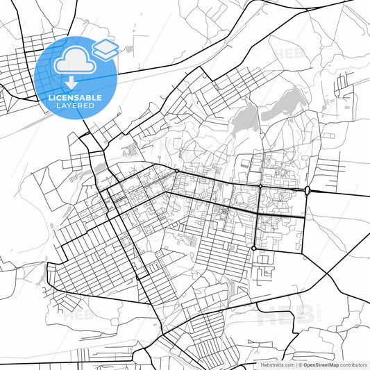 Layered PDF map of Alchevsk, Luhansk Oblast, Ukraine