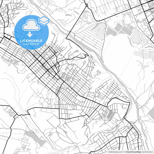 Layered PDF map of Lysychansk, Luhansk Oblast, Ukraine
