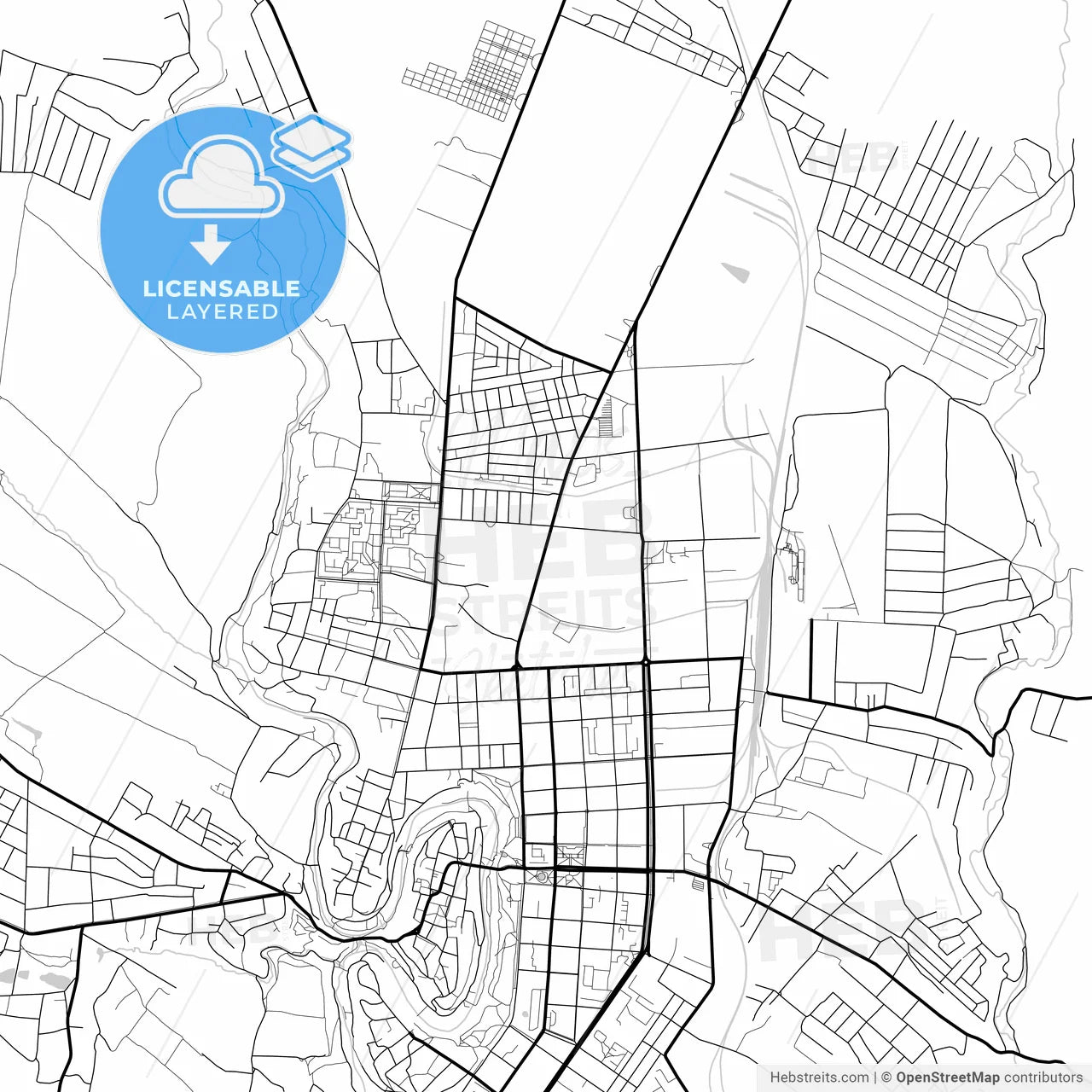 Layered PDF map of Kamianets-Podilskyi, Khmelnytskyi Oblast, Ukraine