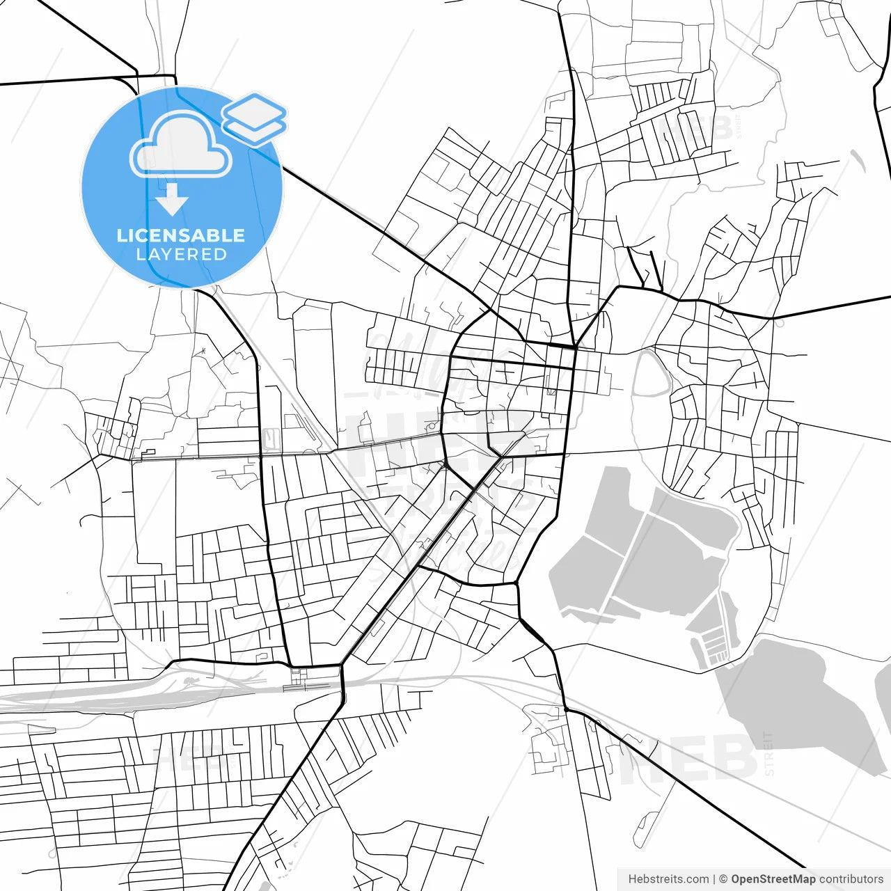 Layered PDF map of Konotop, Sumy Oblast, Ukraine