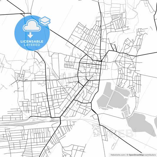 Layered PDF map of Konotop, Sumy Oblast, Ukraine