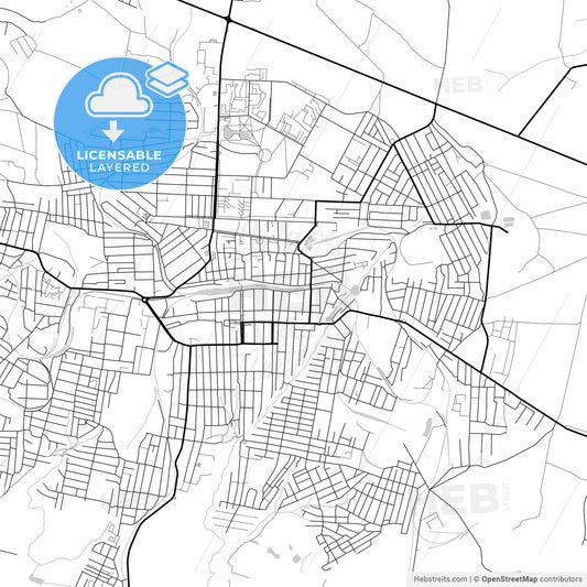 Layered PDF map of Khrustalnyi, Luhansk Oblast, Ukraine