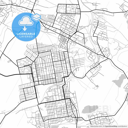 Layered PDF map of Yenakiieve, Donetsk Oblast, Ukraine