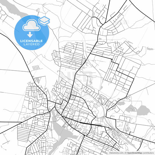 Layered PDF map of Berdychiv, Zhytomyr Oblast, Ukraine