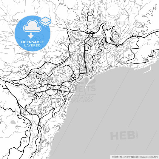 Layered PDF map of Yalta, Crimea, Ukraine