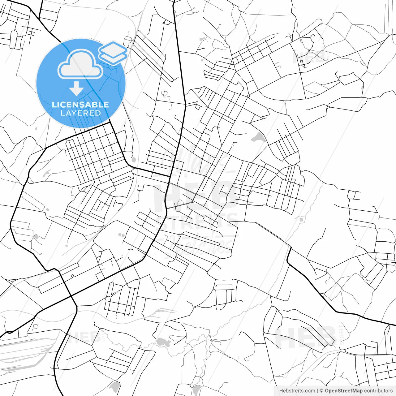 Layered PDF map of Kadiyivka, Luhansk Oblast, Ukraine