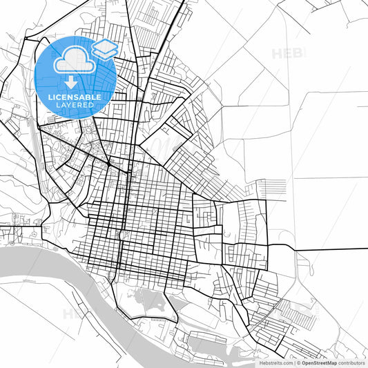 Layered PDF map of Izmail, Odessa Oblast, Ukraine